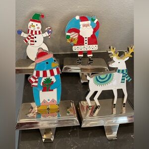 Festive Holiday Stocking Holder Set